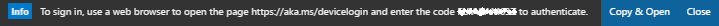 Azure sign in code
