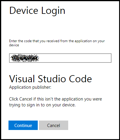 Azure Device Login